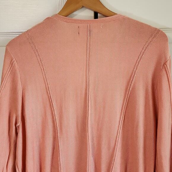 Jones New York Womens Salmon Colored Sweater Size 2X Lightweight Button Front - Picture 4 of 10